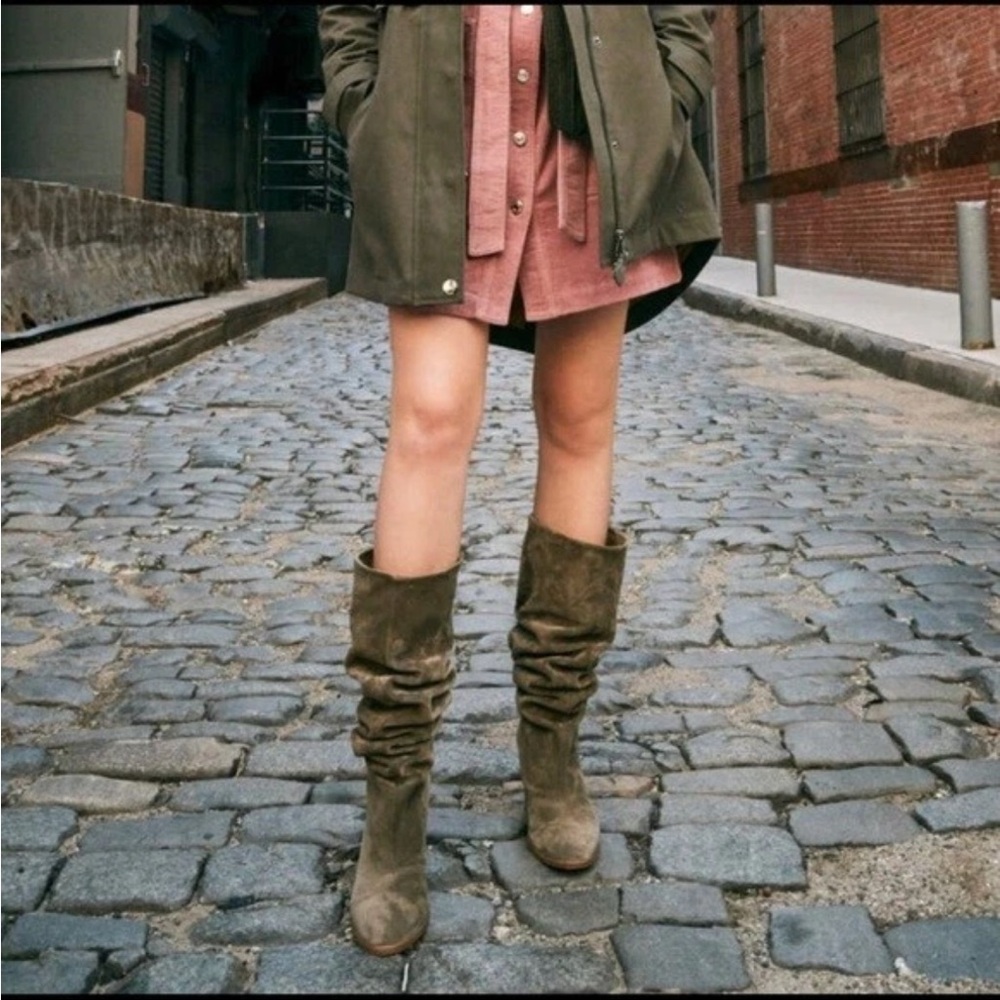 VINCE Casper Leather Knee High Pull-On Boots in Flint Gray Women’s Size 7.5 - Picture 15 of 15